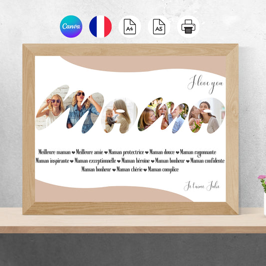 Cadre photo personnalisable MAMAN