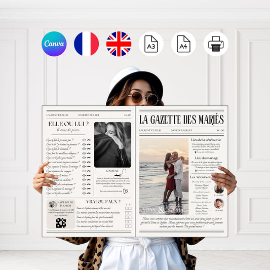 Gazette des mariés 4 pages Design d'Audrey