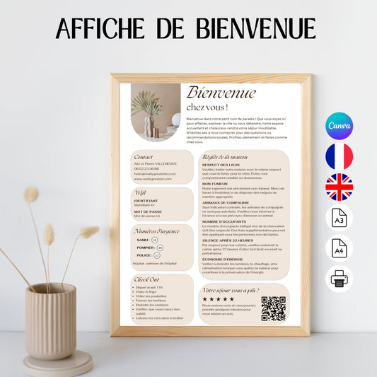 Affiche de bienvenue Design d'Audrey