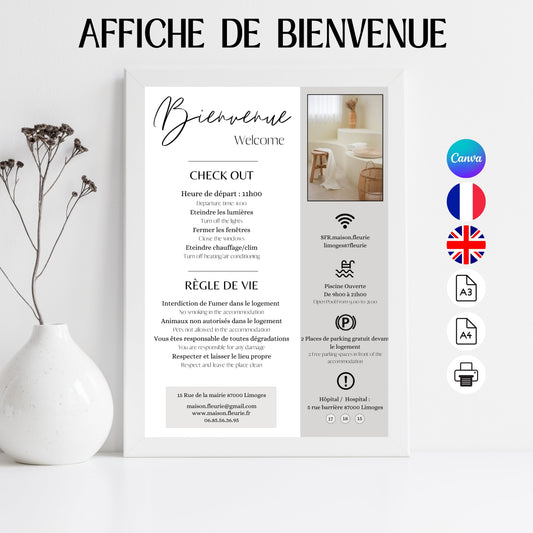 Affiche de bienvenue Design d'Audrey