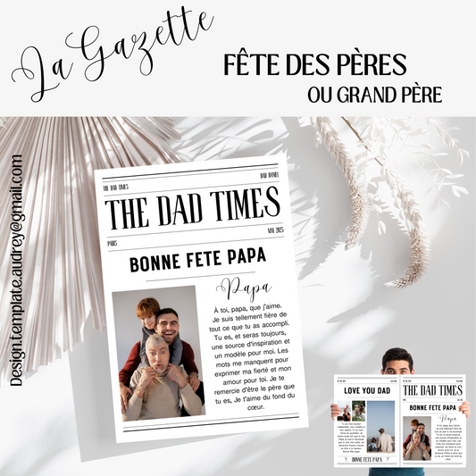 Gazette personnalisable fête des pères