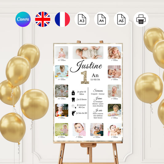 Affiche premier anniversaire Design d'Audrey