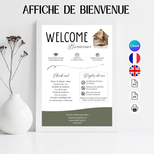 Affiche de bienvenue Design d'Audrey