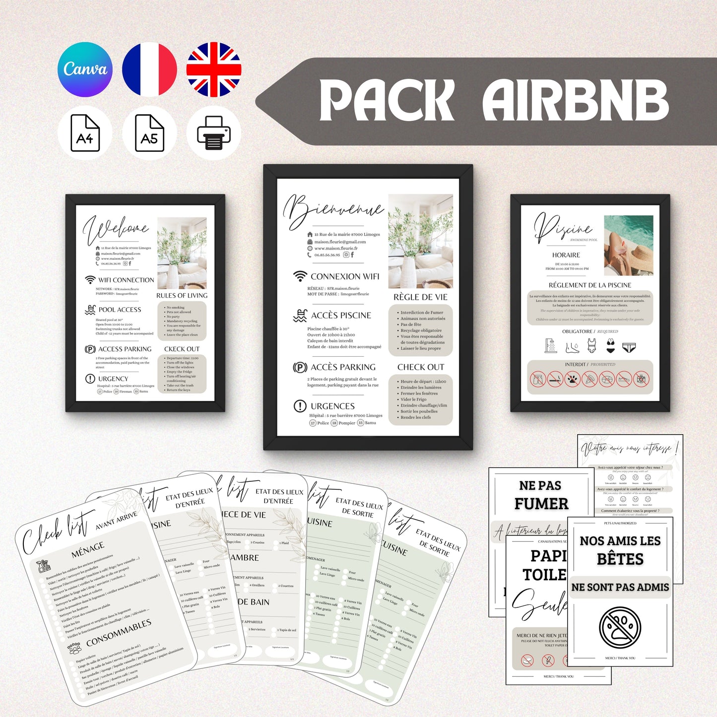 Pack location Design d'Audrey