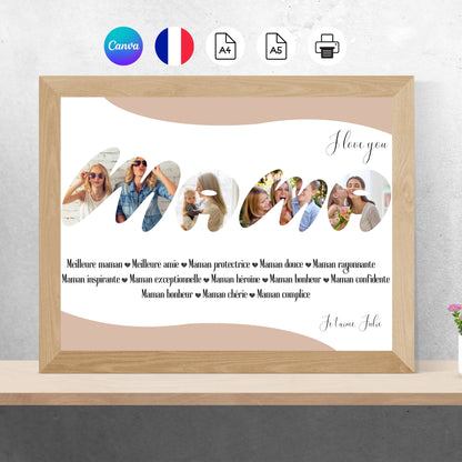 Cadre photo personnalisable MAMAN