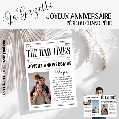 Gazette personnalisable anniversaire père