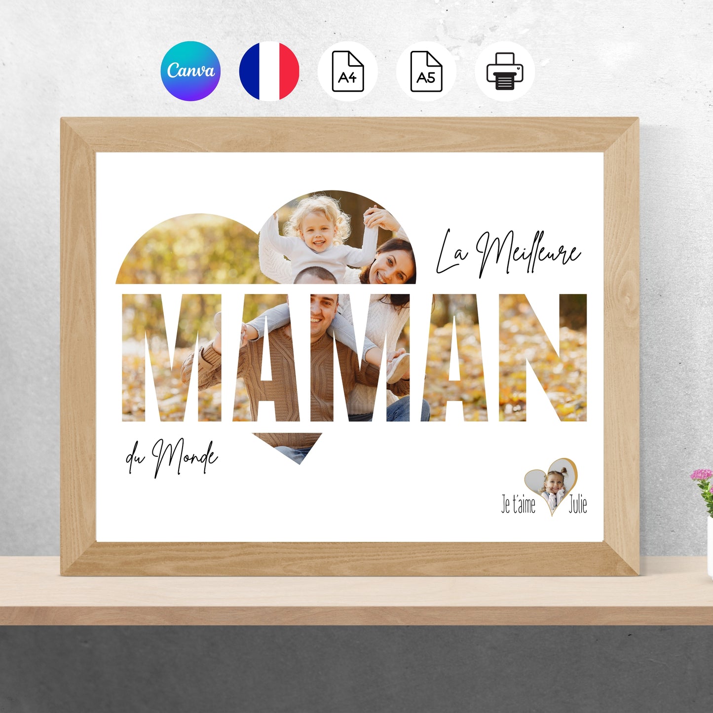 Cadre photo personnalisable MAMAN