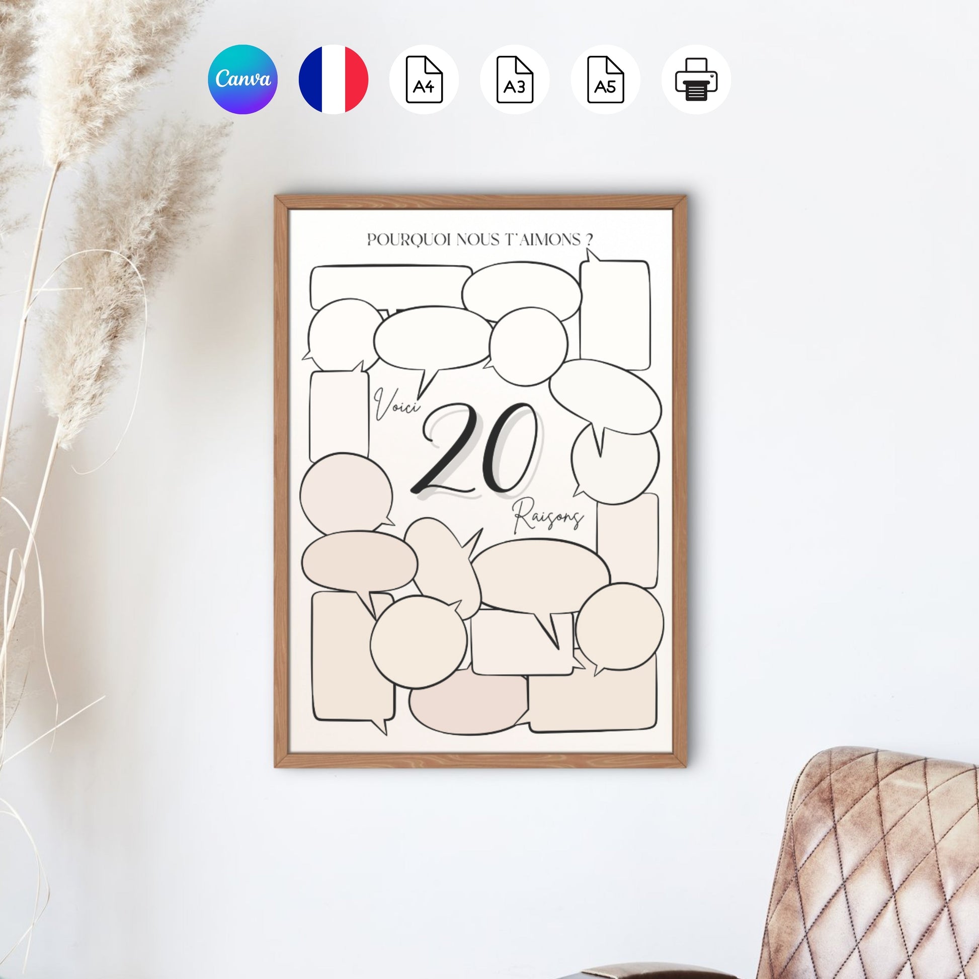 Affiche anniversaire humour 20 ans Design d'Audrey