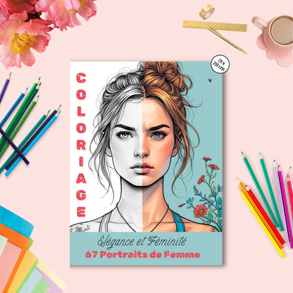 Coloriage Portraits Grand format Design d'Audrey