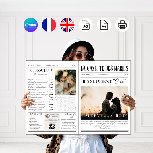 Gazette des mariés 4 pages Design d'Audrey