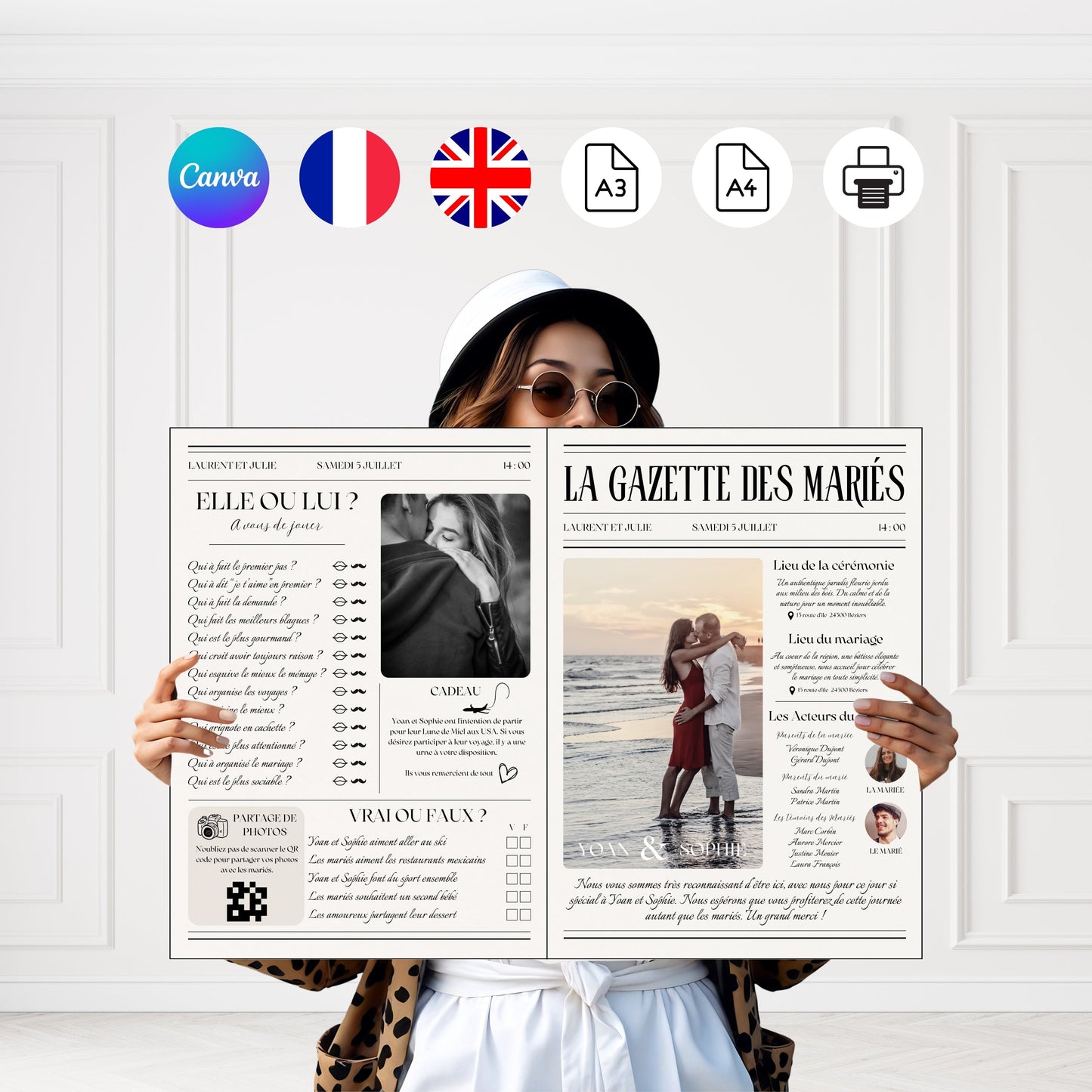 Gazette des mariés 4 pages Design d'Audrey