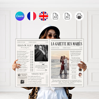 Gazette des mariés 4 pages Design d'Audrey