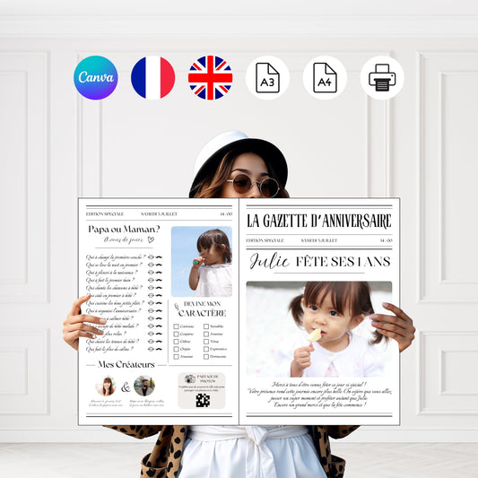 Gazette d'anniversaire Design d'Audrey