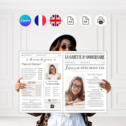 Gazette d'anniversaire Enfant Design d'Audrey