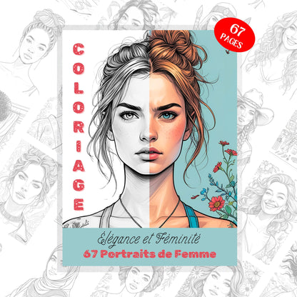 Coloriage Portraits Grand format Design d'Audrey