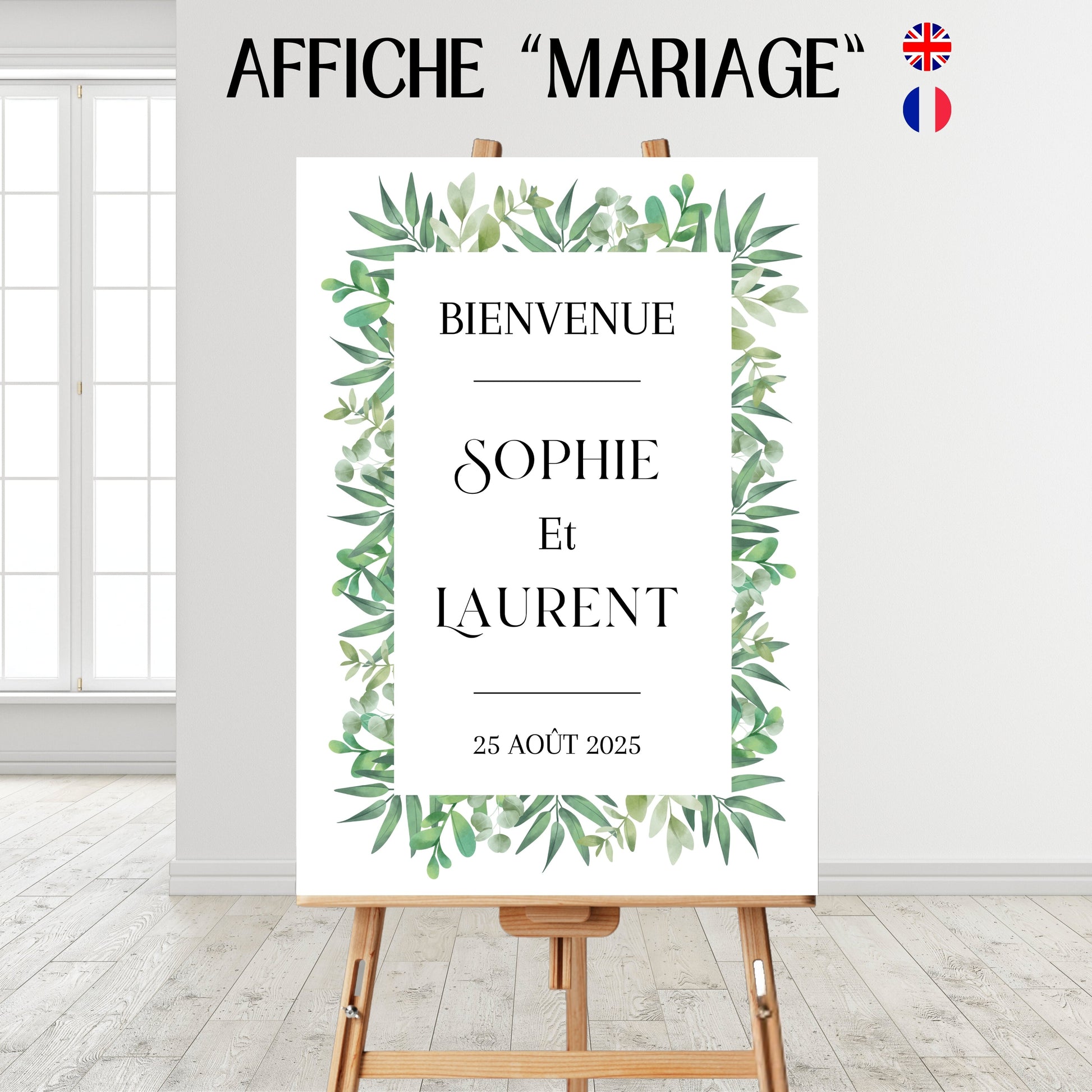 Affiche bienvenue Mariage Design d'Audrey
