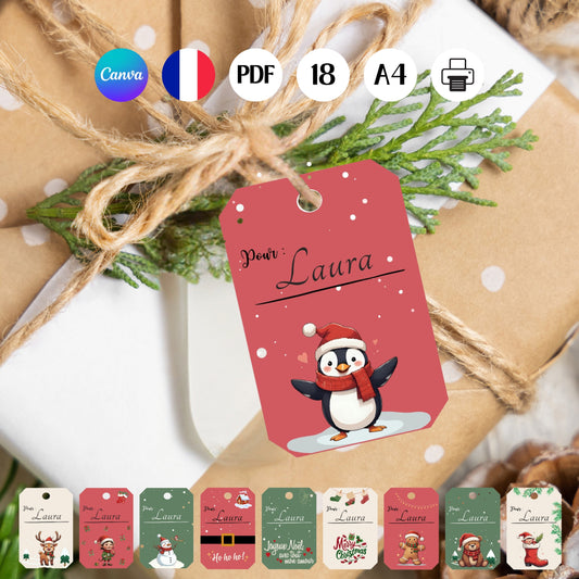 Étiquettes cadeaux de Noël Design d'Audrey