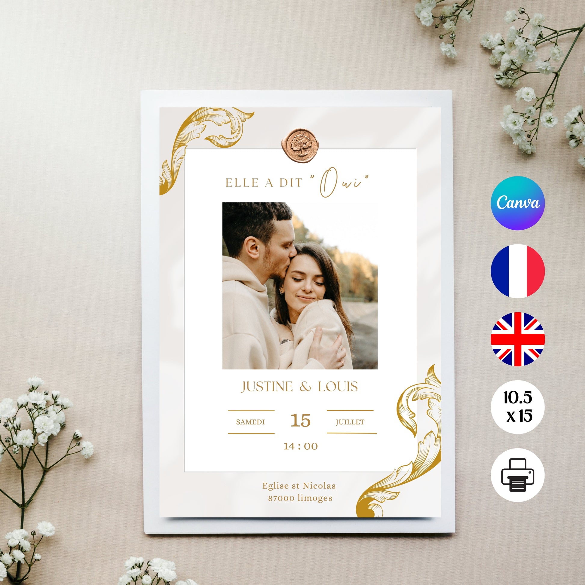 Faire-part de Mariage personnalisé Design d'Audrey