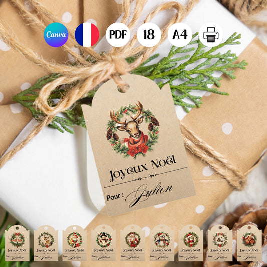 Étiquettes cadeaux de Noël Design d'Audrey