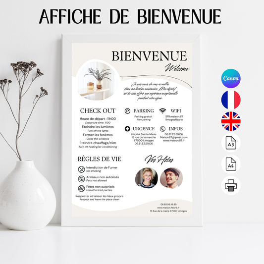 Affiche de bienvenue Design d'Audrey