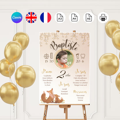 Affiche anniversaire renard Design d'Audrey