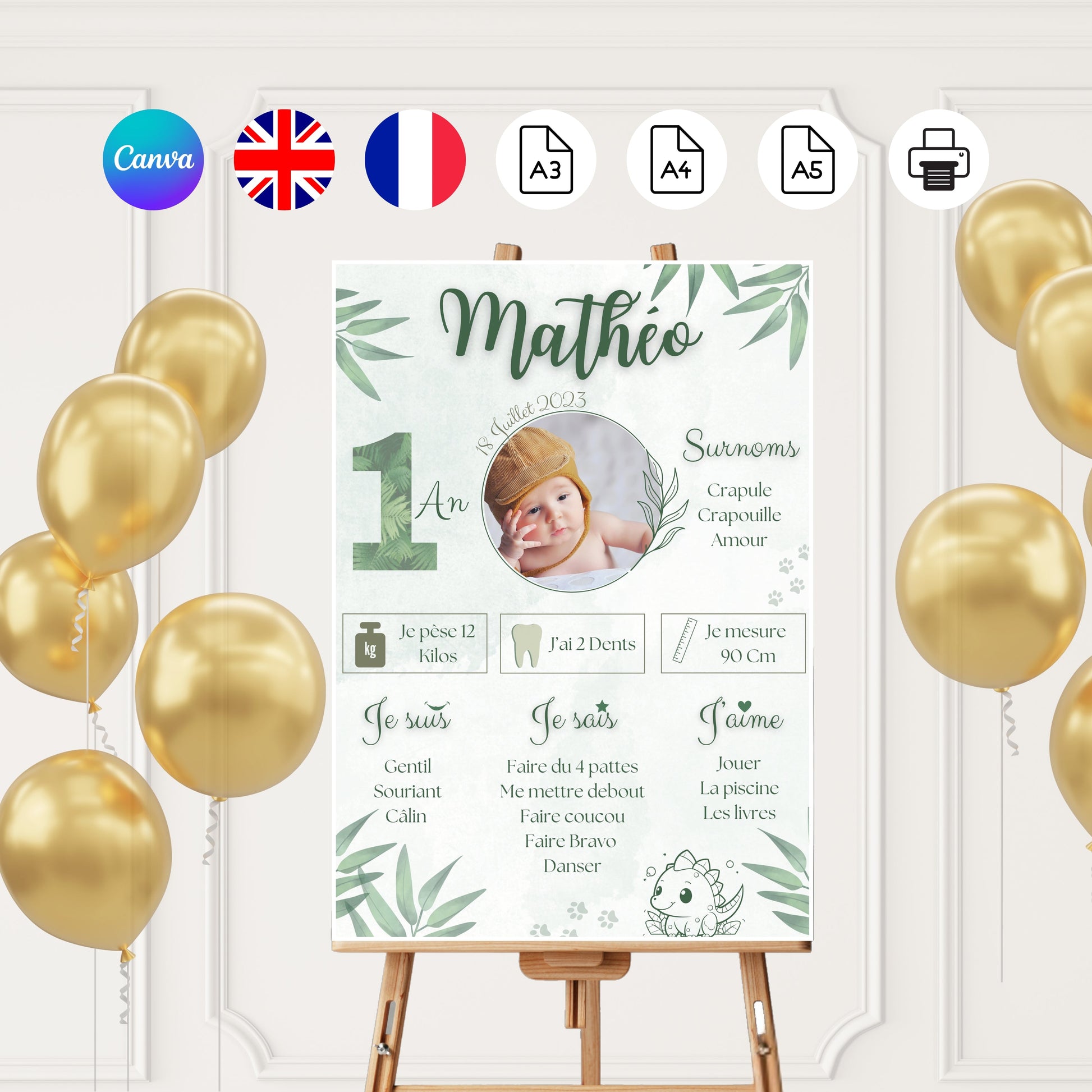 Affiche anniversaire personnalisée Design d'Audrey