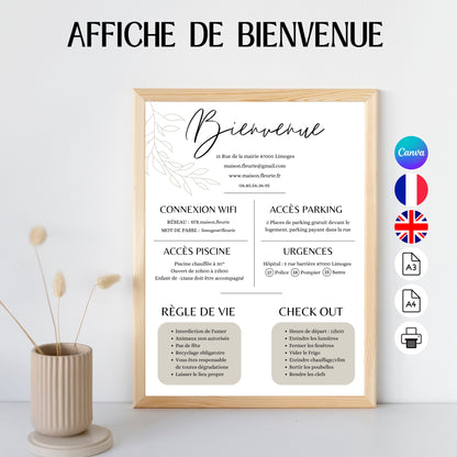Affiche de bienvenue Design d'Audrey