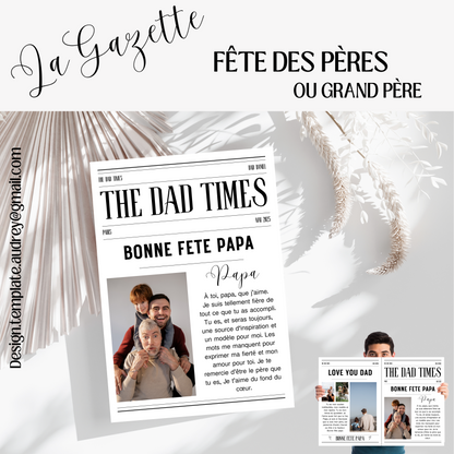 Gazette personnalisable fête des pères