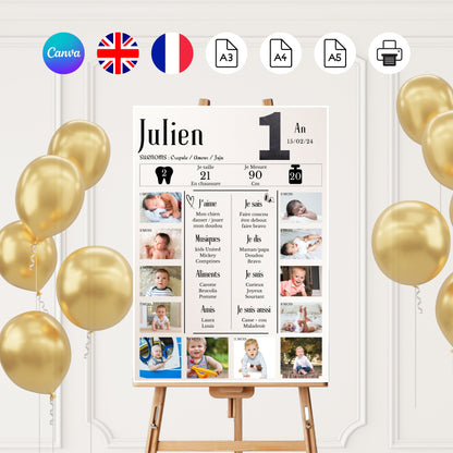 Affiche anniversaire journal 1 ans Design d'Audrey