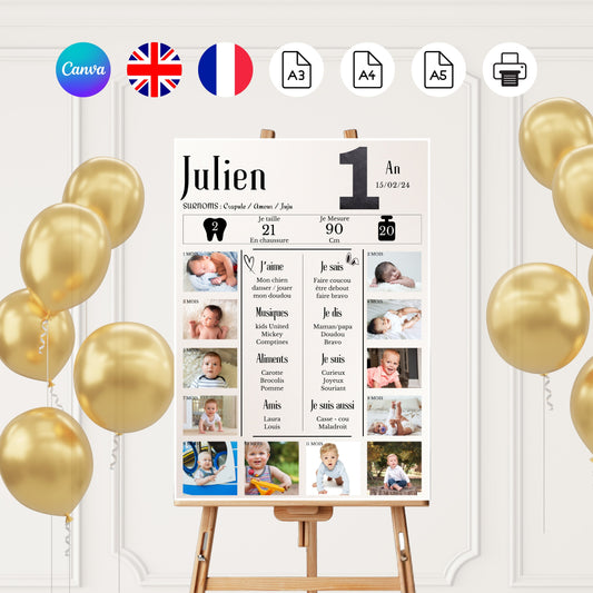 Affiche anniversaire journal 1 ans Design d'Audrey