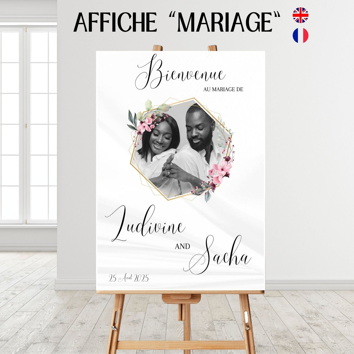 Affiche bienvenue Mariage Design d'Audrey