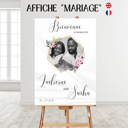 Affiche bienvenue Mariage Design d'Audrey