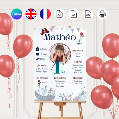 Affiche anniversaire Pirate Design d'Audrey