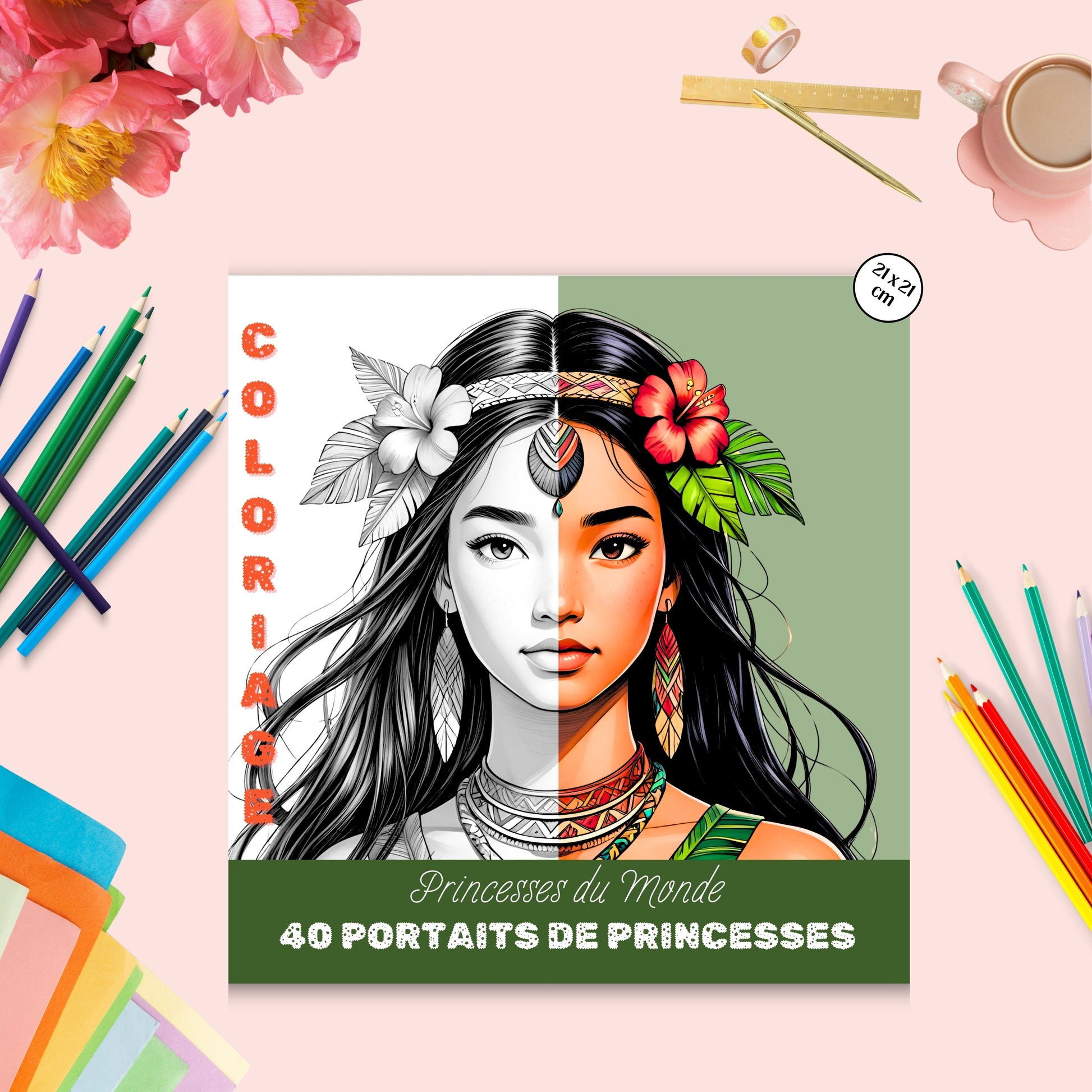 Coloriage Princesse du Monde Design d'Audrey