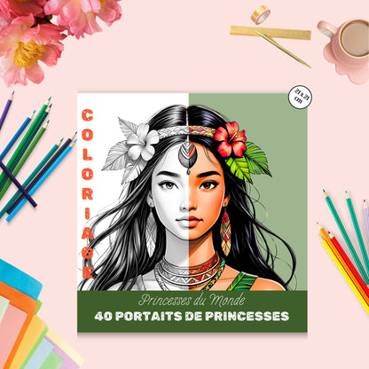 Coloriage Princesse du Monde Design d'Audrey
