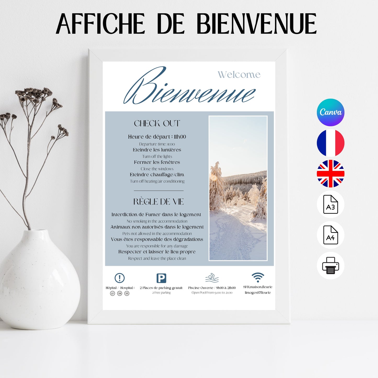 Affiche de bienvenue Design d'Audrey