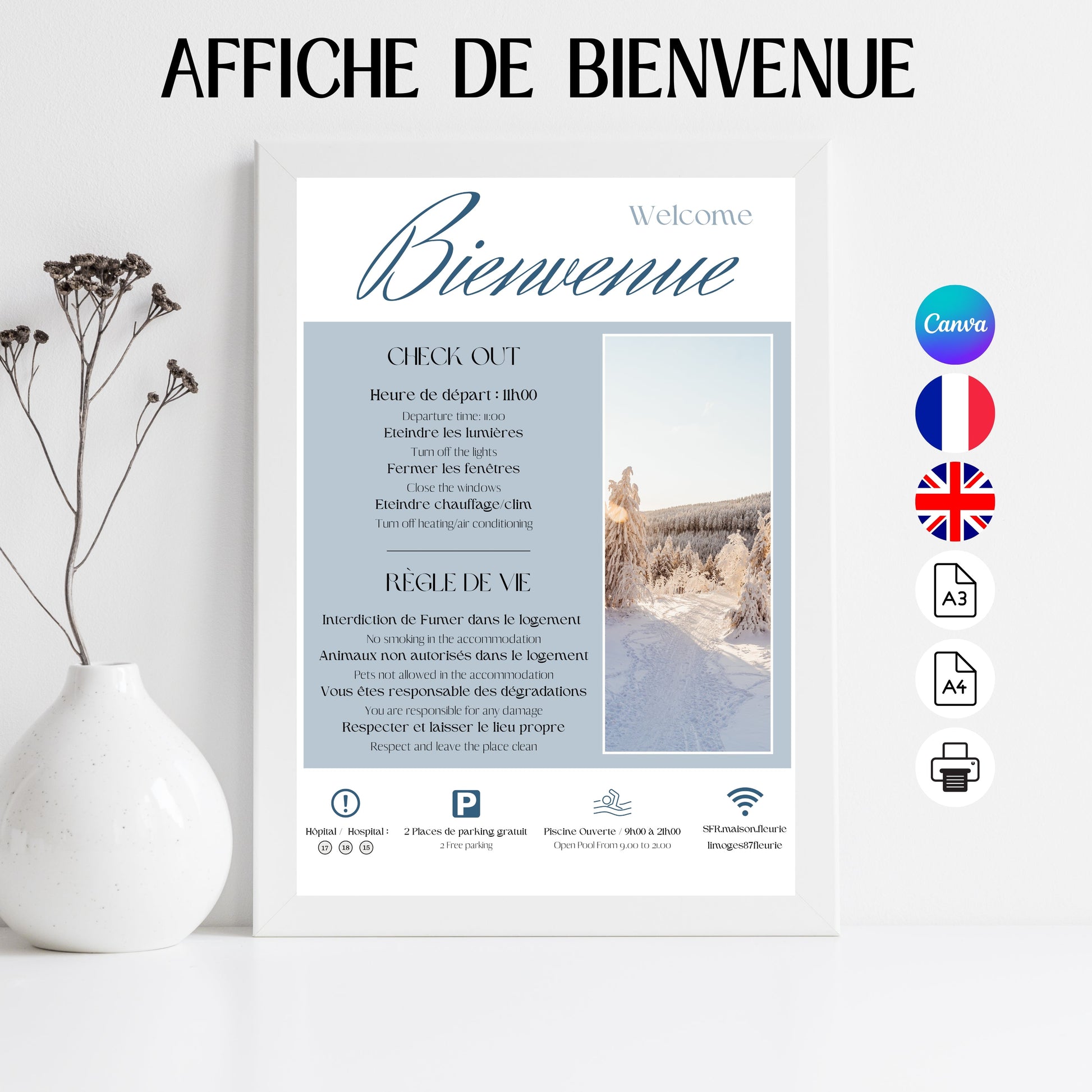 Affiche de bienvenue Design d'Audrey