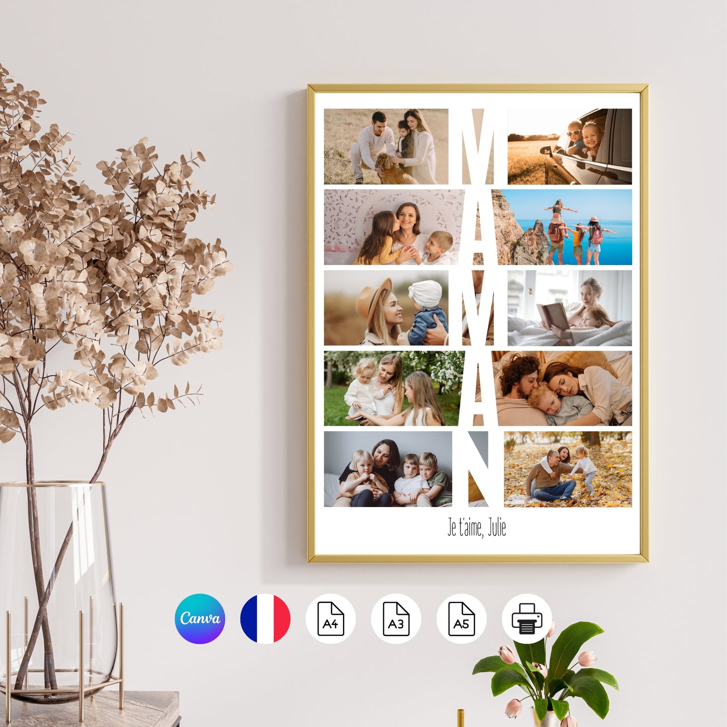 Grand Cadre photo personnalisable MAMAN