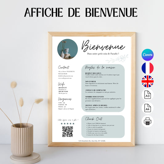 Affiche de bienvenue Design d'Audrey