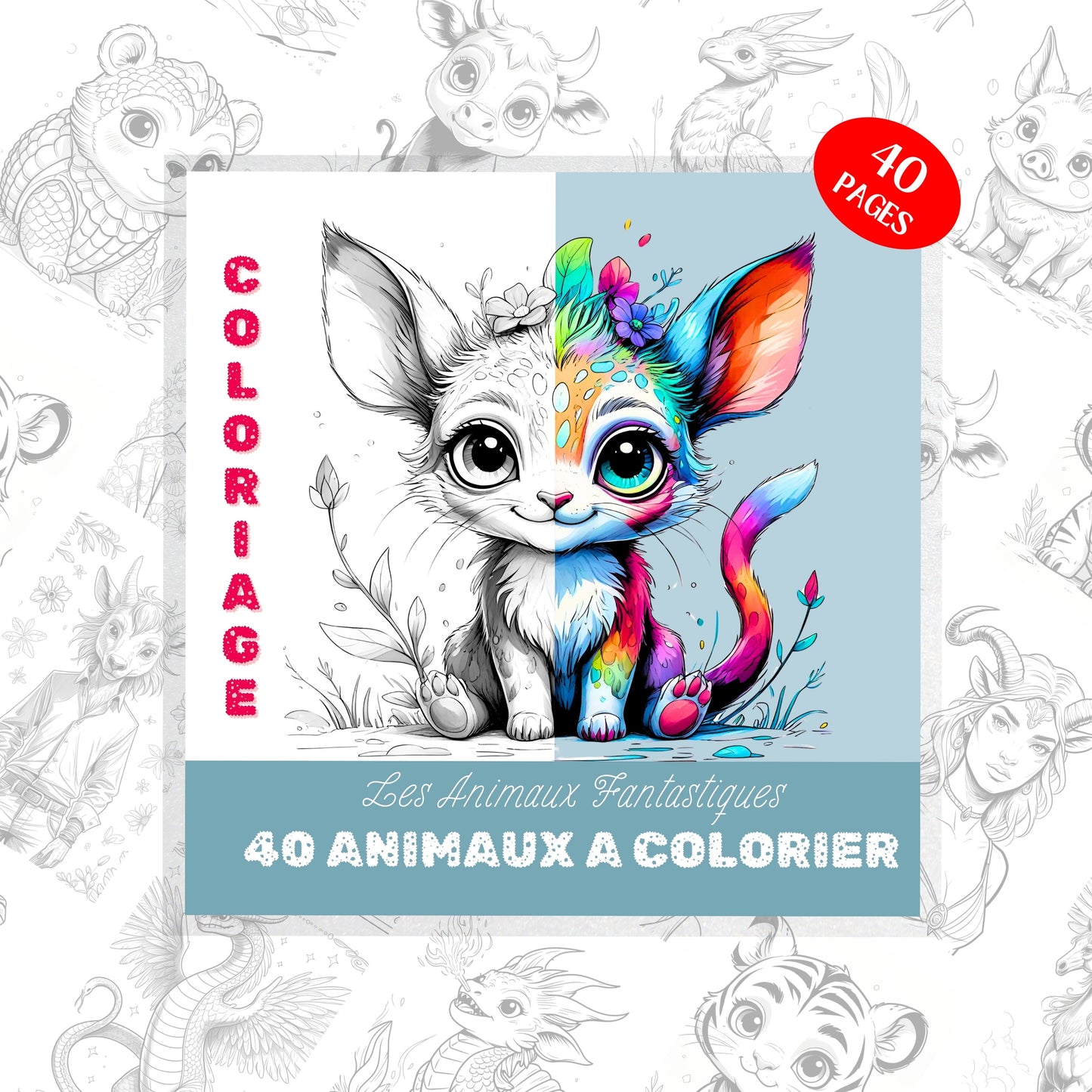 Coloriage les Animaux Fantastiques Design d'Audrey