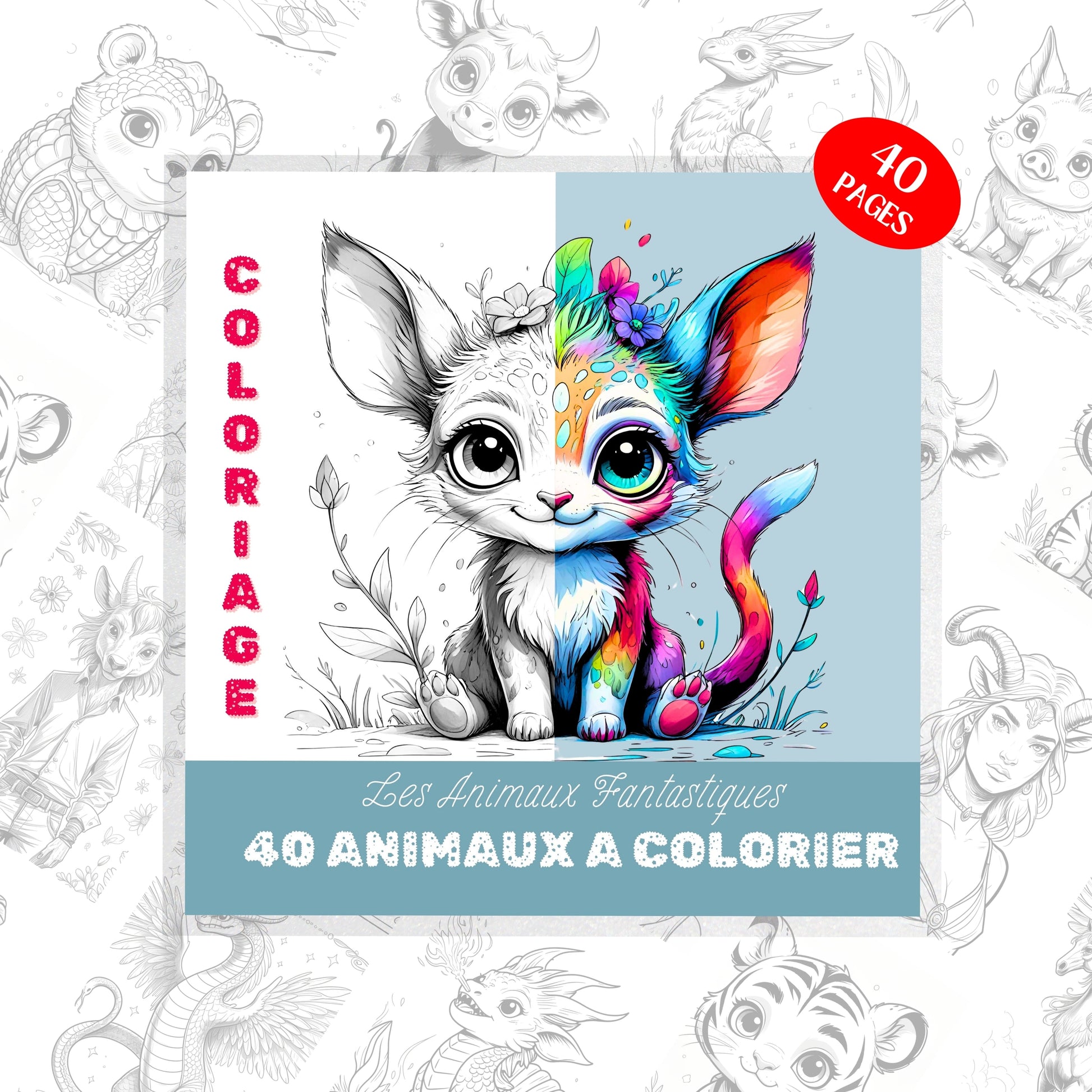 Coloriage les Animaux Fantastiques Design d'Audrey