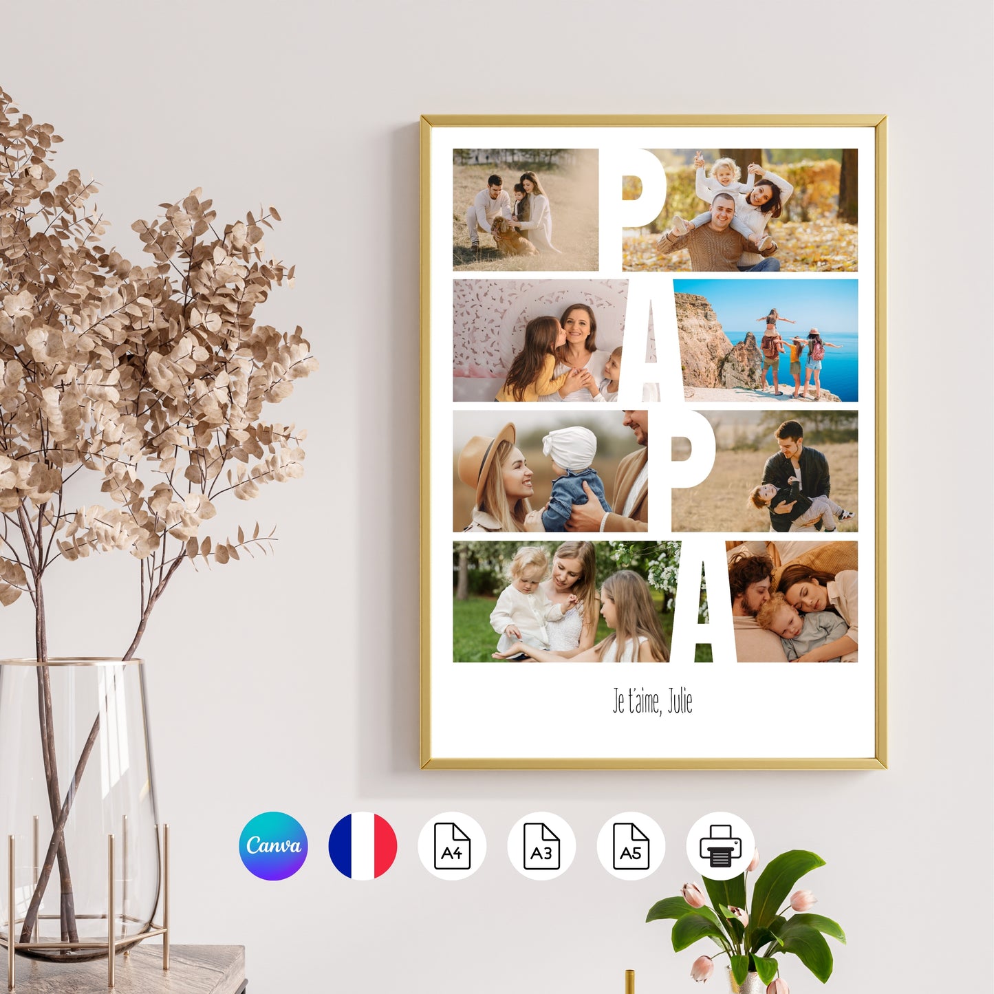Grand Cadre photo personnalisée PAPA