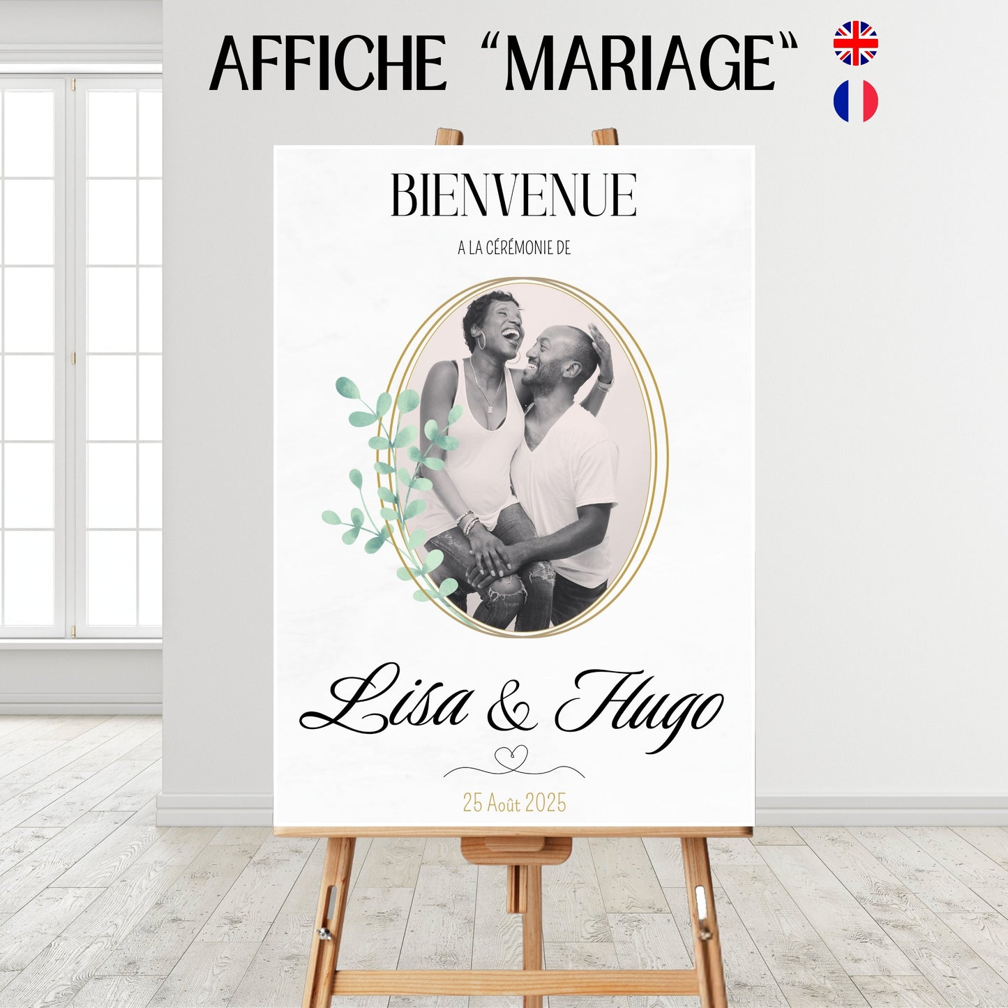 Affiche bienvenue Mariage Design d'Audrey