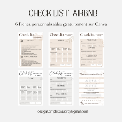 Lot check-list pour location saisonnière