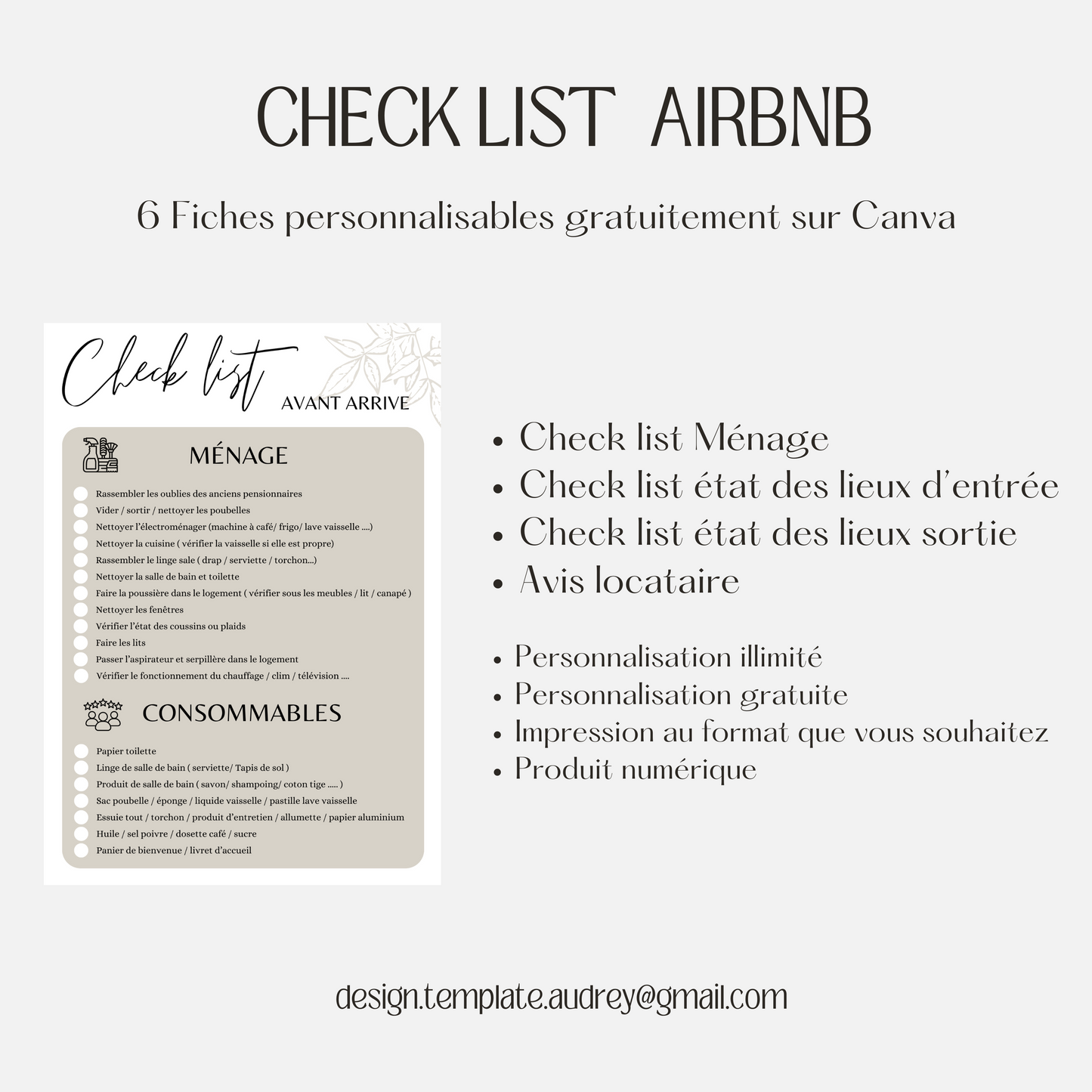 Lot Chesck list AIRBNB