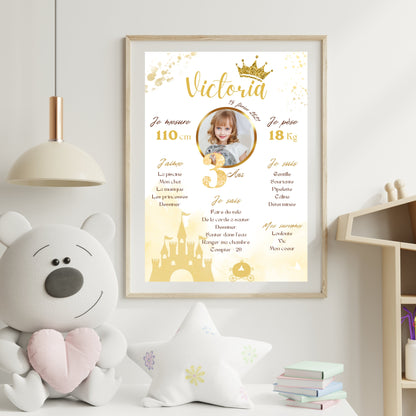 Affiche anniversaire princesse Design d'Audrey