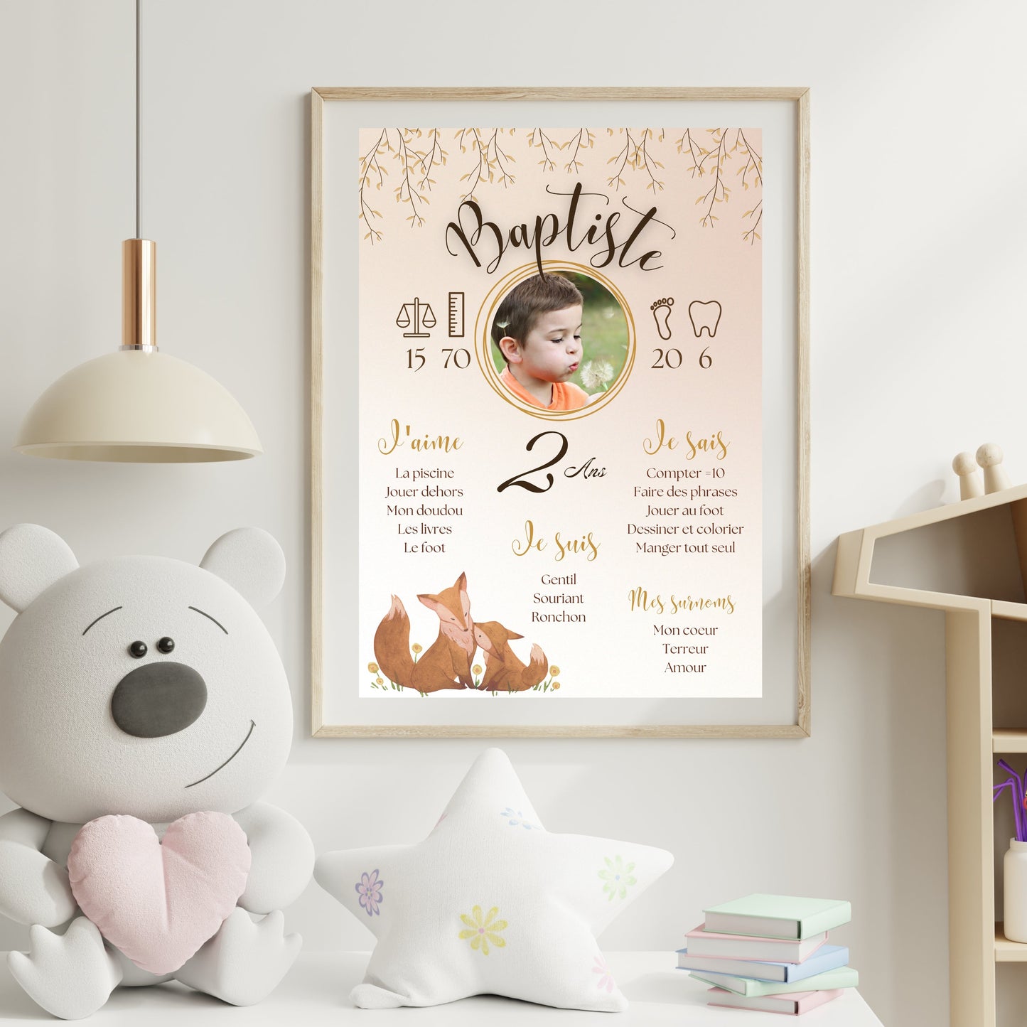 Affiche anniversaire renard Design d'Audrey