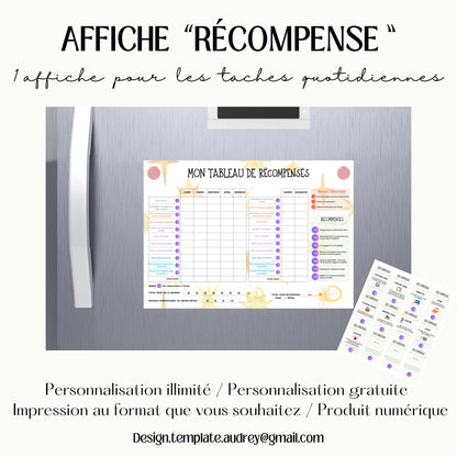 Tableau de récompense pour enfant