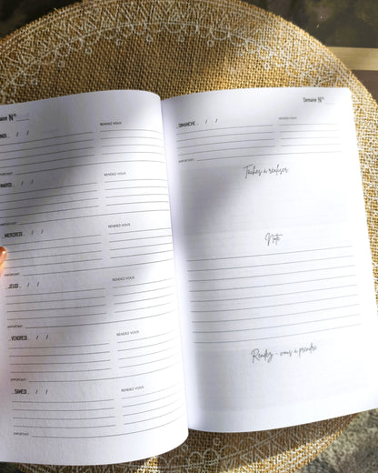 Agenda Semainier Non Daté Design d'Audrey