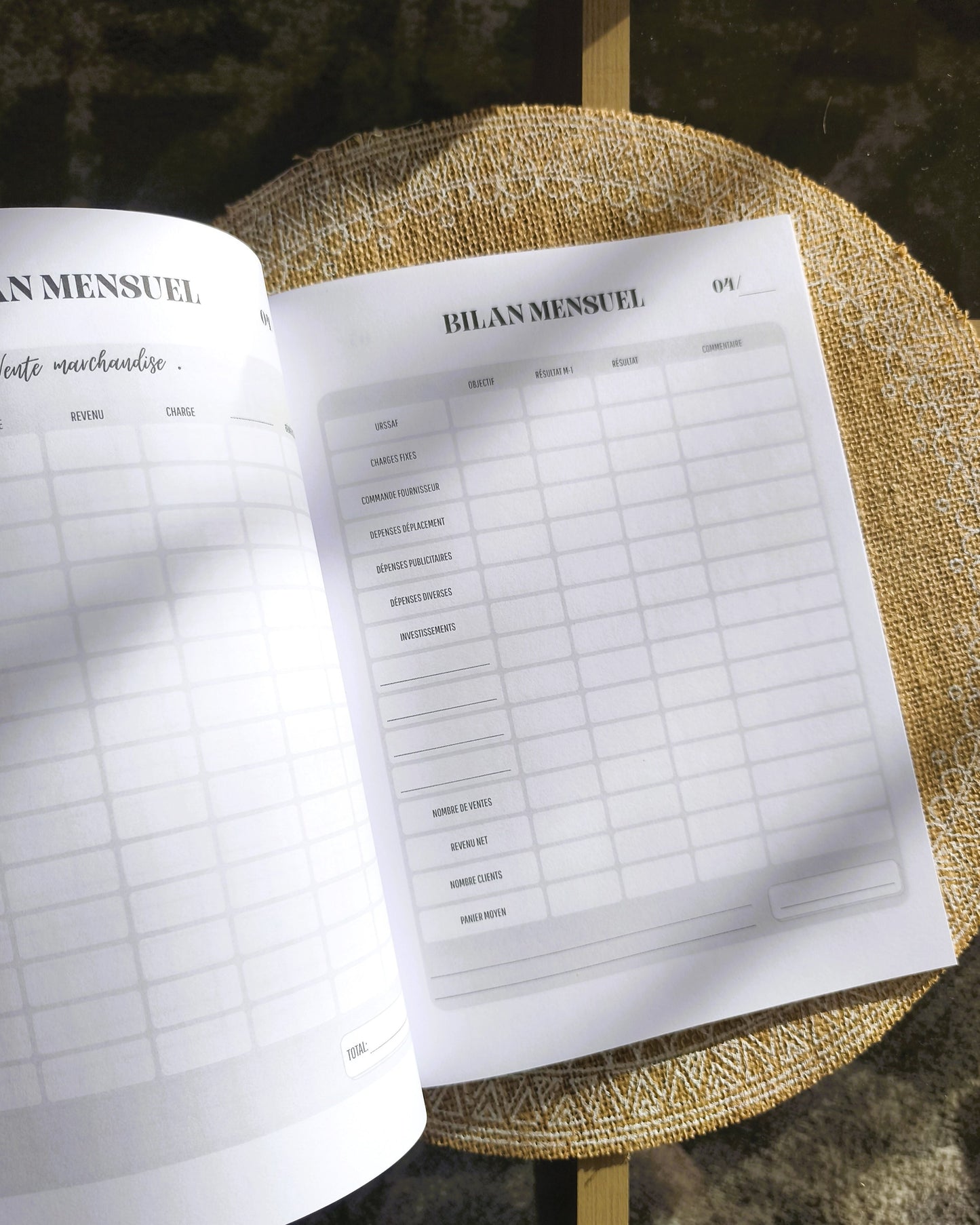 Journal de Compte "vente" Design d'Audrey